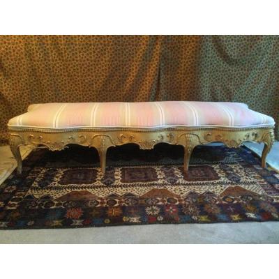 Large Bench In Golden Wood Italian Work From The Eighteenth