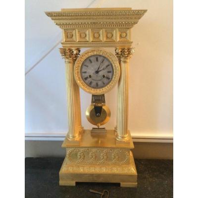 Large Regulator Clock In Gilt Bronze Height 66 Cm From Gaborit In Paris