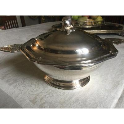 Vegetable Dish In Silver Metal Goldsmith Ercuis Louisxv Style