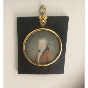 Miniature On Ivory Eighteenth Time Portrait Of A Man