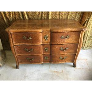 Rare Regency Period Commode In Solid Plane Tree Parisian Work