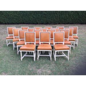 Suite Of 18 Louis XVI Dining Chairs