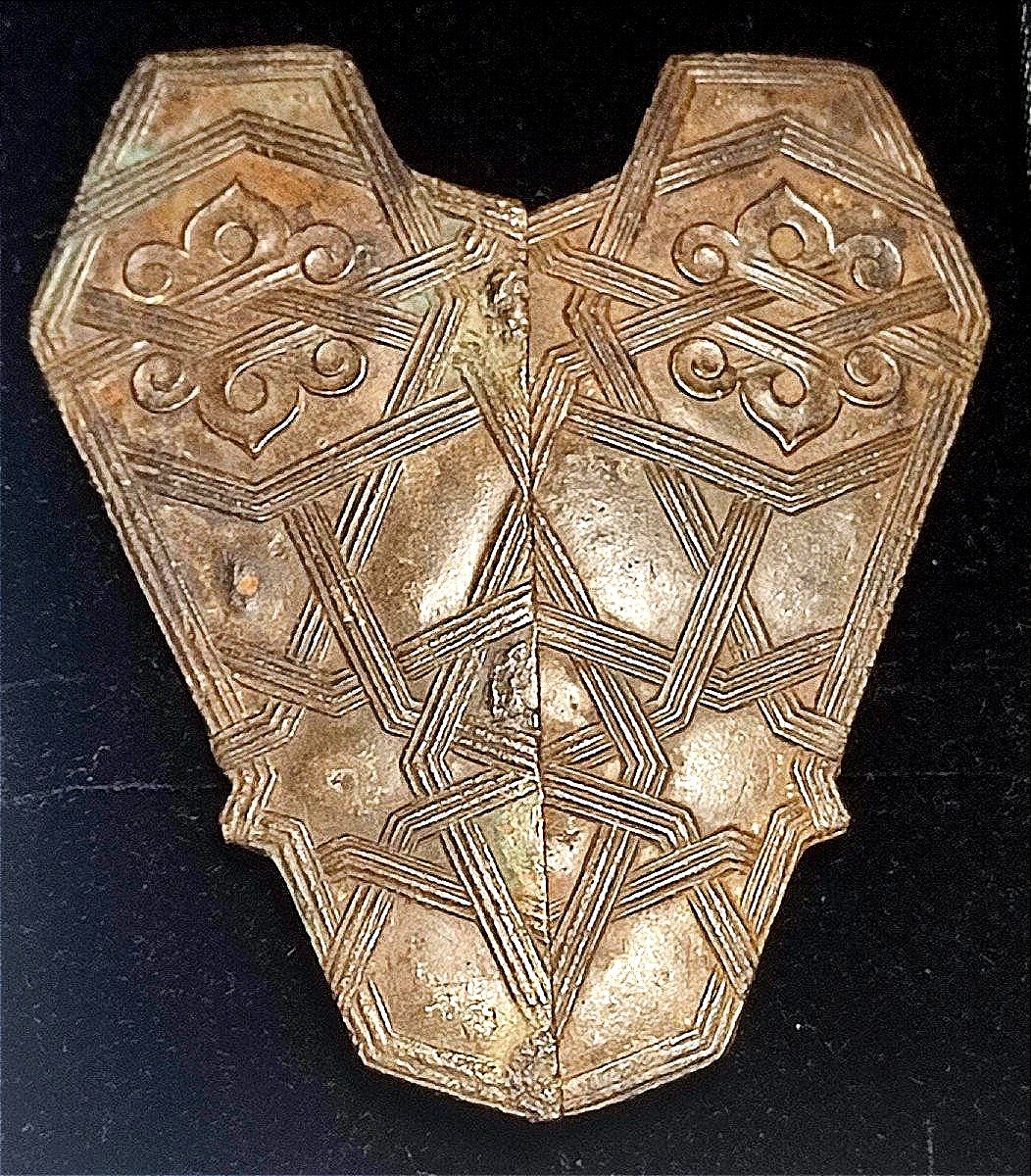 Viking Belt Buckle In Cooper And Silver,-photo-2