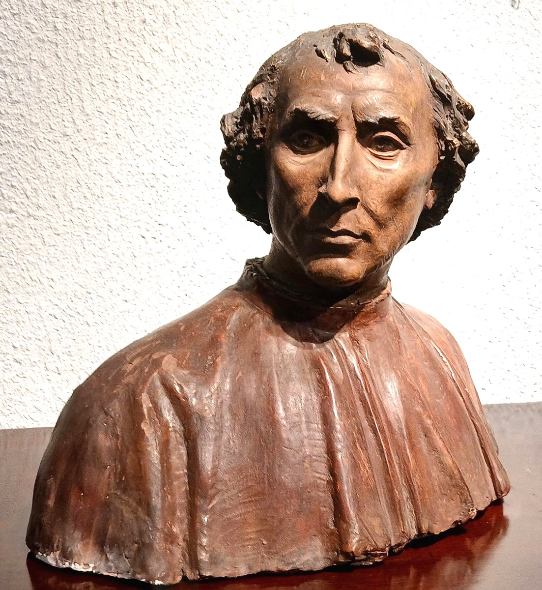  Giovanni Bastianini - Buste en terre cuite représentant un membre de la famille de Médicis-photo-1