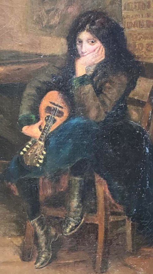  Onofrio Ferrara – né à Naples en 1860 – La pause des musiciens. Signé et daté de 1926.-photo-2