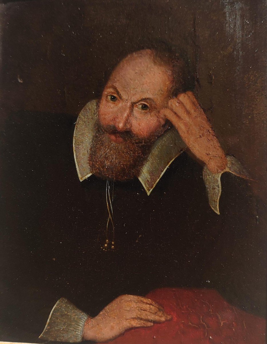   Henry Wotton- 1568/1639- Petite huile sur table cm.15x12
