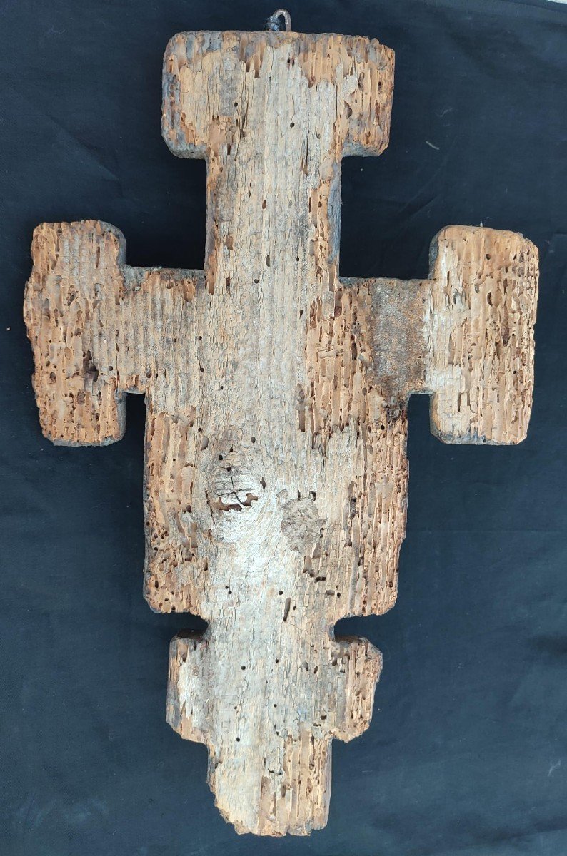 Carved And Painted Cross 12th-13th Century-photo-3