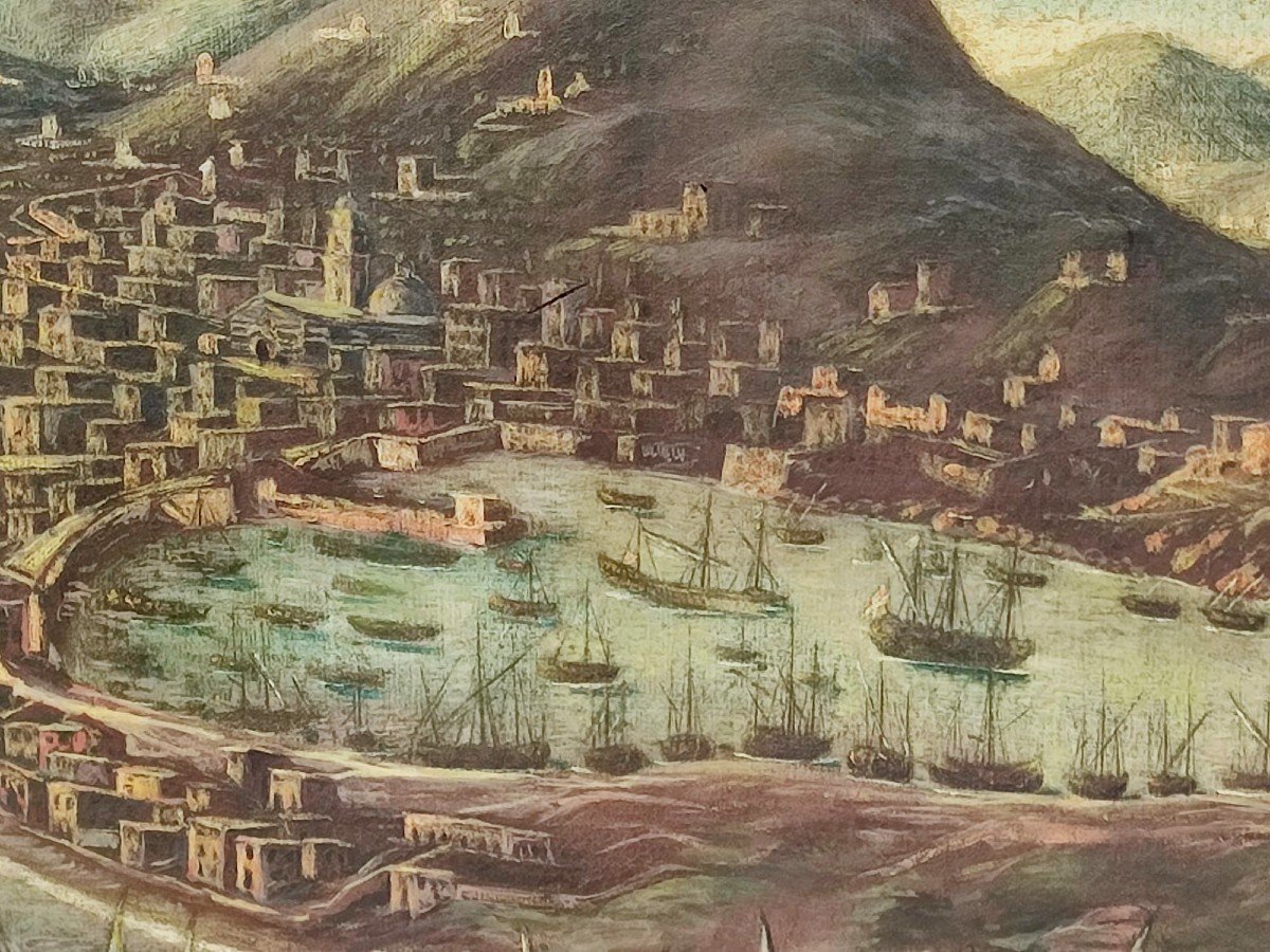 Painting Depicting The City Of Messina From A Bird's Eye View And Its Port  (1590-1620.)  -photo-3