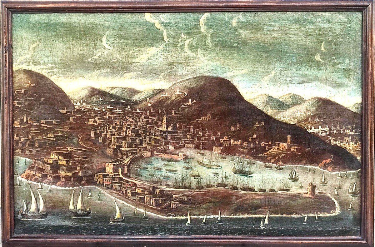 Painting Depicting The City Of Messina From A Bird's Eye View And Its Port  (1590-1620.)  