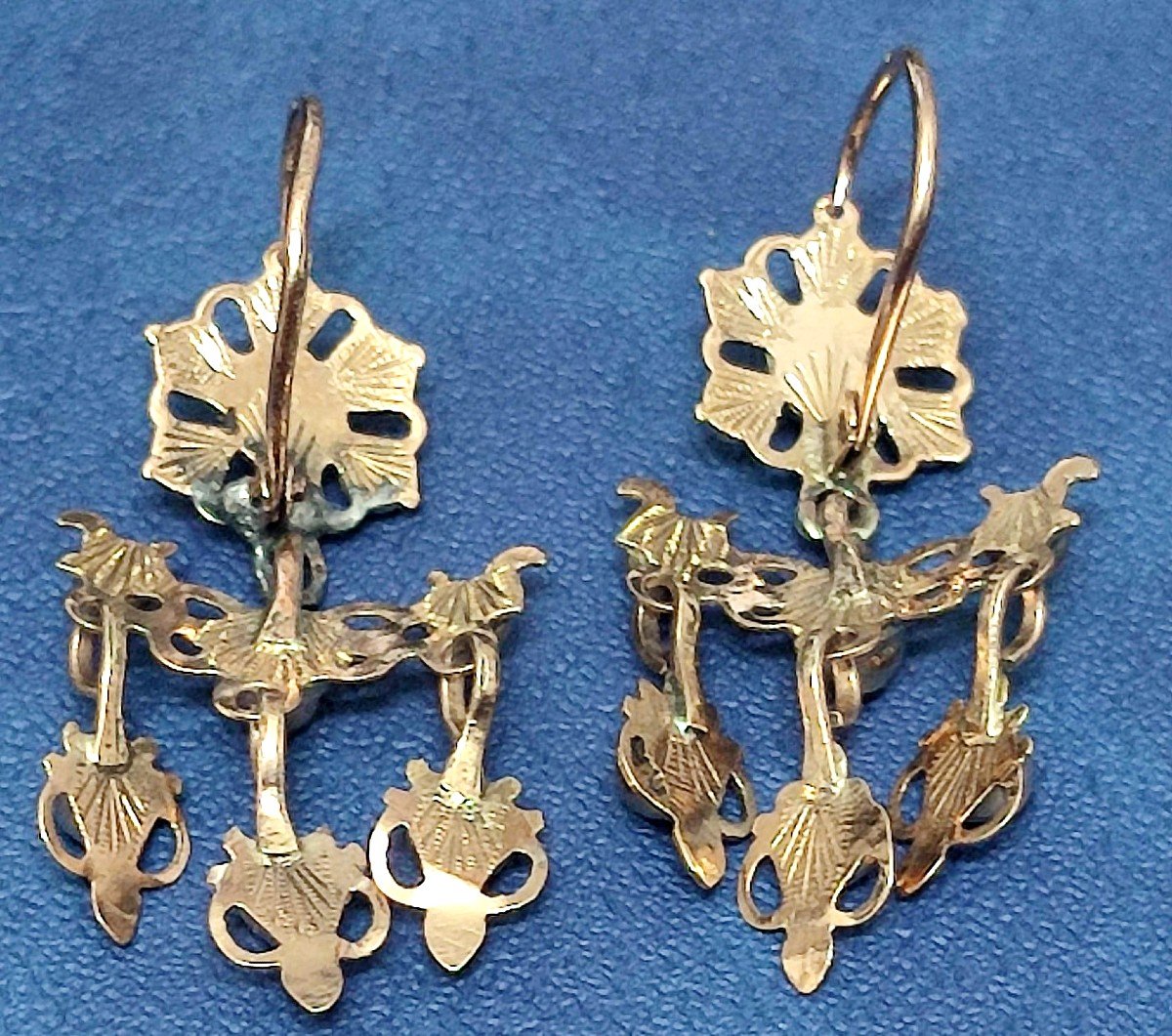  Boucles d’oreilles en or et grenat Sicile - XVIIIe siècle.-photo-2
