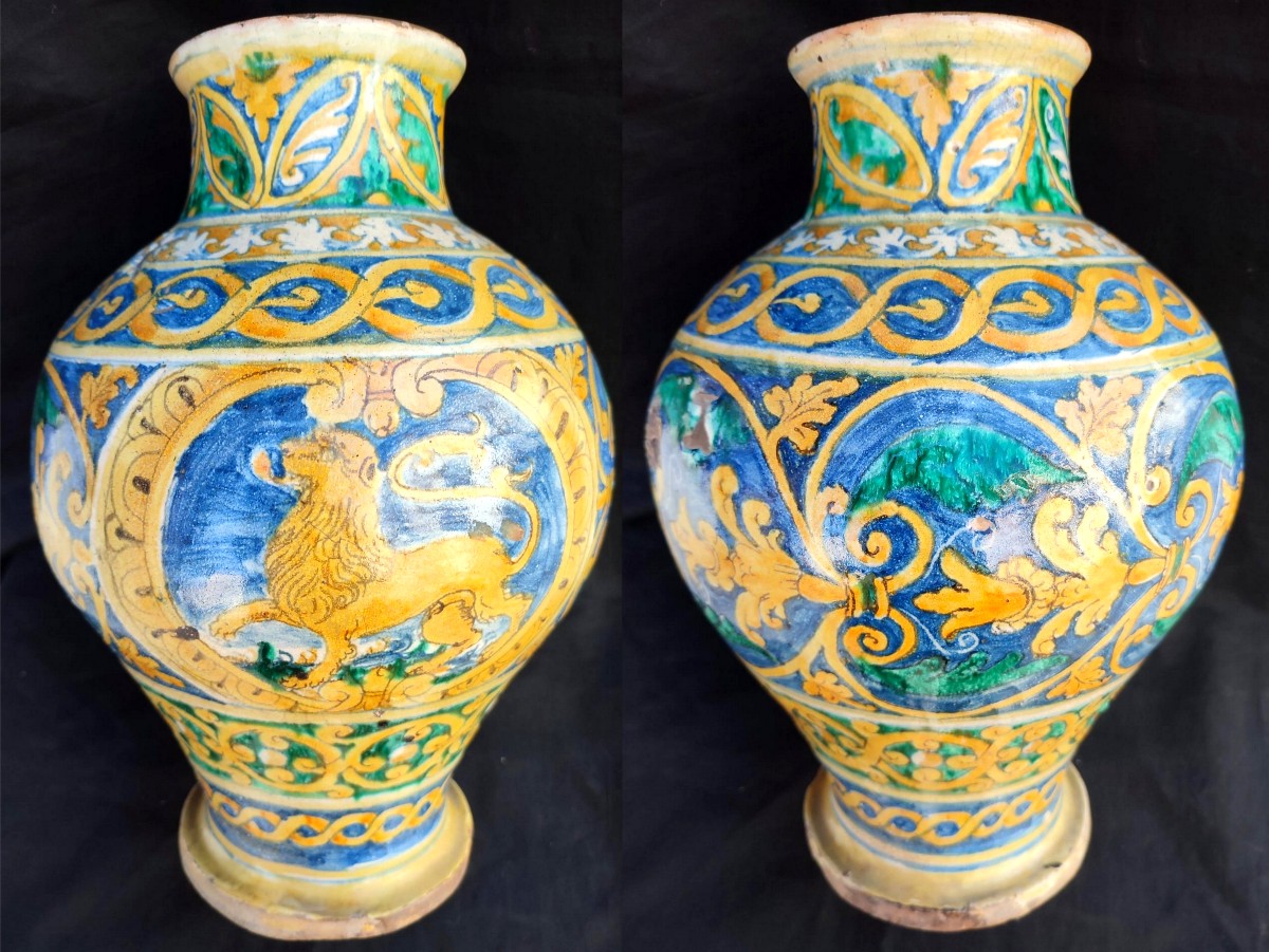 Boulle De Palermo, In Majolica Painted With Geometric Floral Motifs - XVI Cent.-xvii