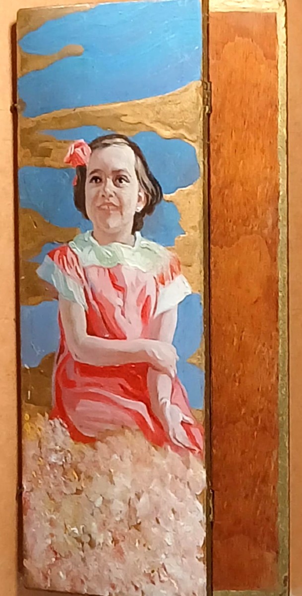 James Ensor Impressionist 'little Girl With A Pink Bow' Painted Box (1880-90).-photo-1