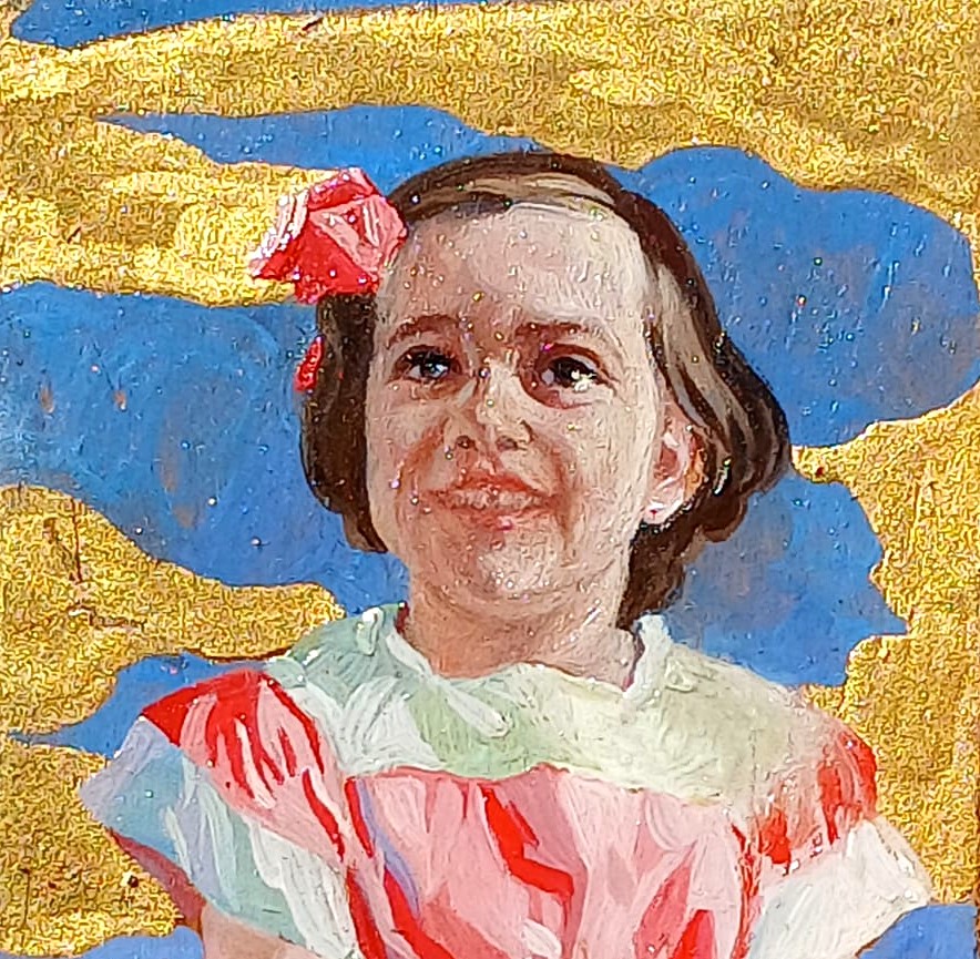 James Ensor Impressionist 'little Girl With A Pink Bow' Painted Box (1880-90).