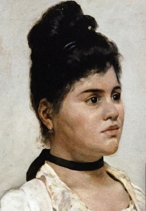  Portrait de Giulia Fattori. Huile sur panneau, réalisée par le maître Macchiaiolo vers 1884.-photo-4