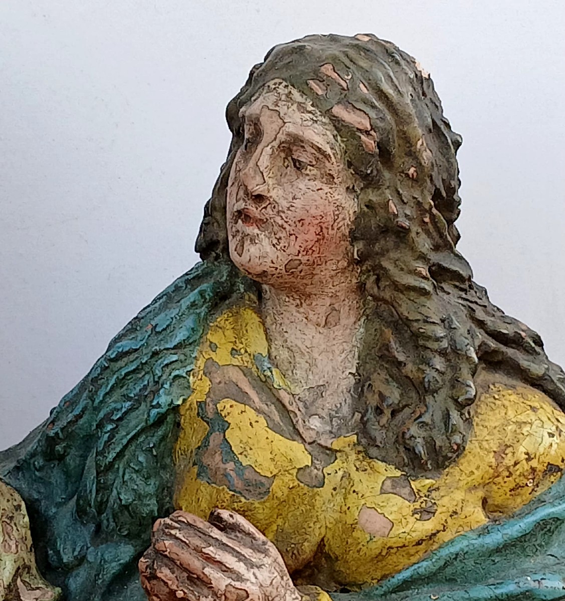 'lamentation Over The Dead Christ' Polychrome Sculpture Signed 'antonio Dalrè' 1627.-photo-3