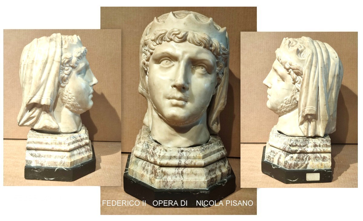  Frédéric II couronné. Sculpture en marbre de Nicola Pisano. Livre de Sculpture gothique -photo-1
