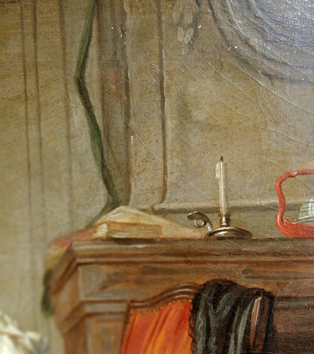 Jean Baptiste Greuze 'Lo Specchio Rotto' una delle repliche di bottega del famoso dipinto. -photo-2
