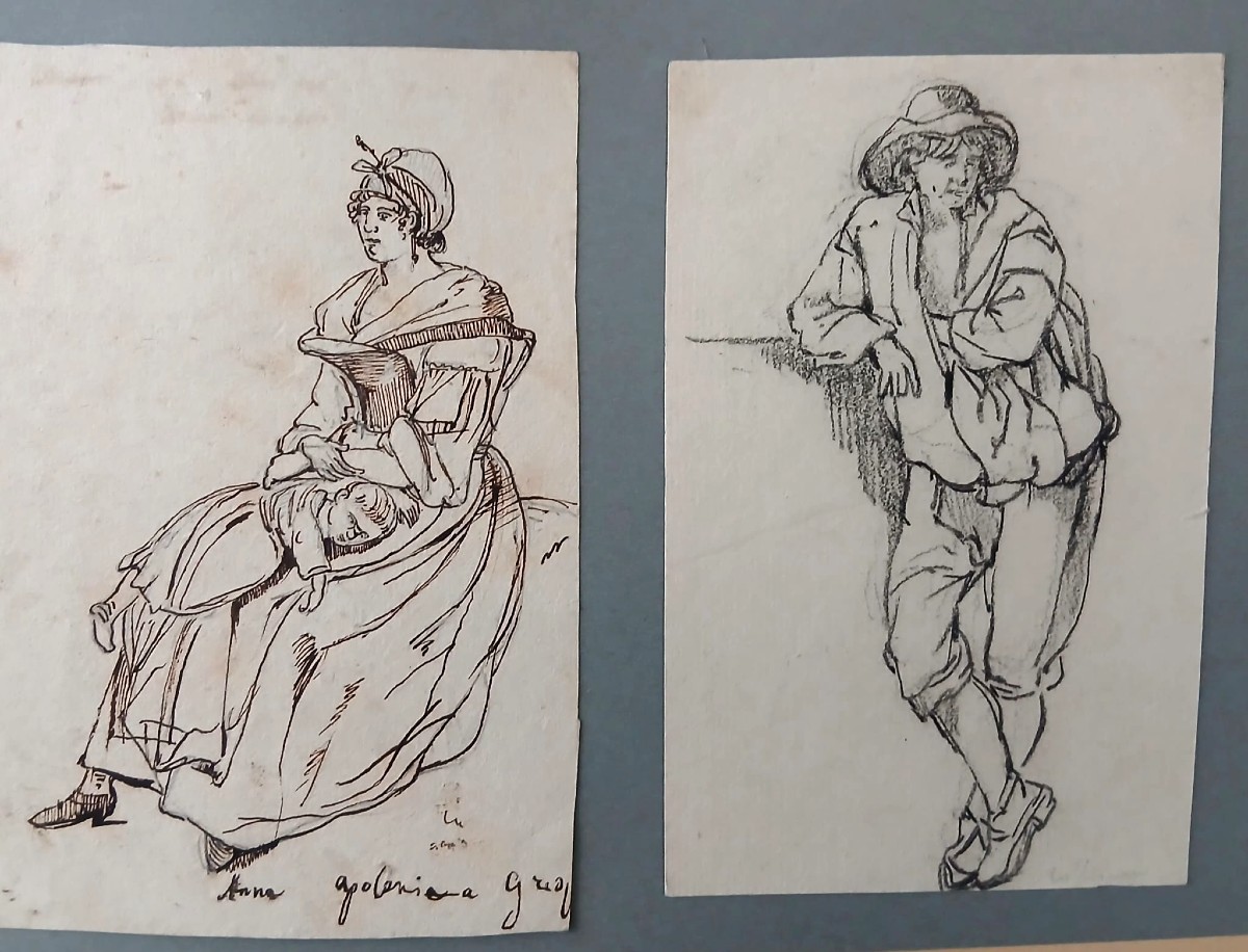  « Rome disparue », album de 19 dessins de la comtesse Letitia Bucci Blunt. Format 37 x 27 cm.-photo-3