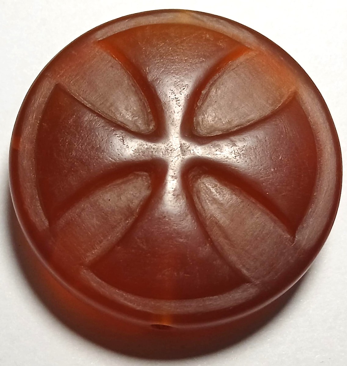 The Dragon And The Templar Cross. An Extremely Rare Medallion Carved In Carnelian.-photo-2