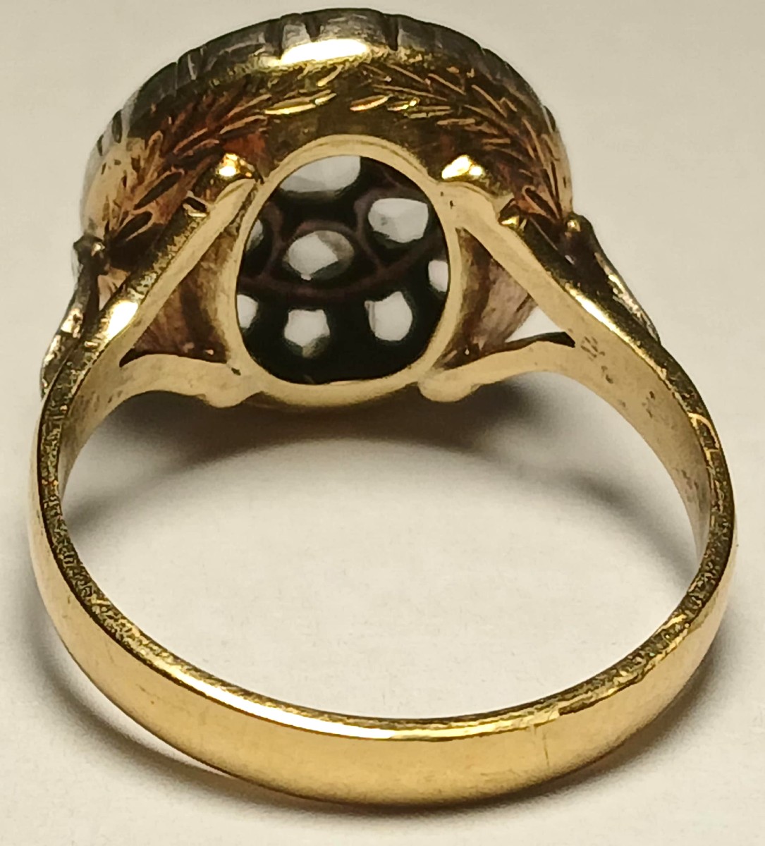  Bague patch des années 1930 avec roses en diamant, environ 0,70 kt - 5,3 g, or 18 carats -photo-2