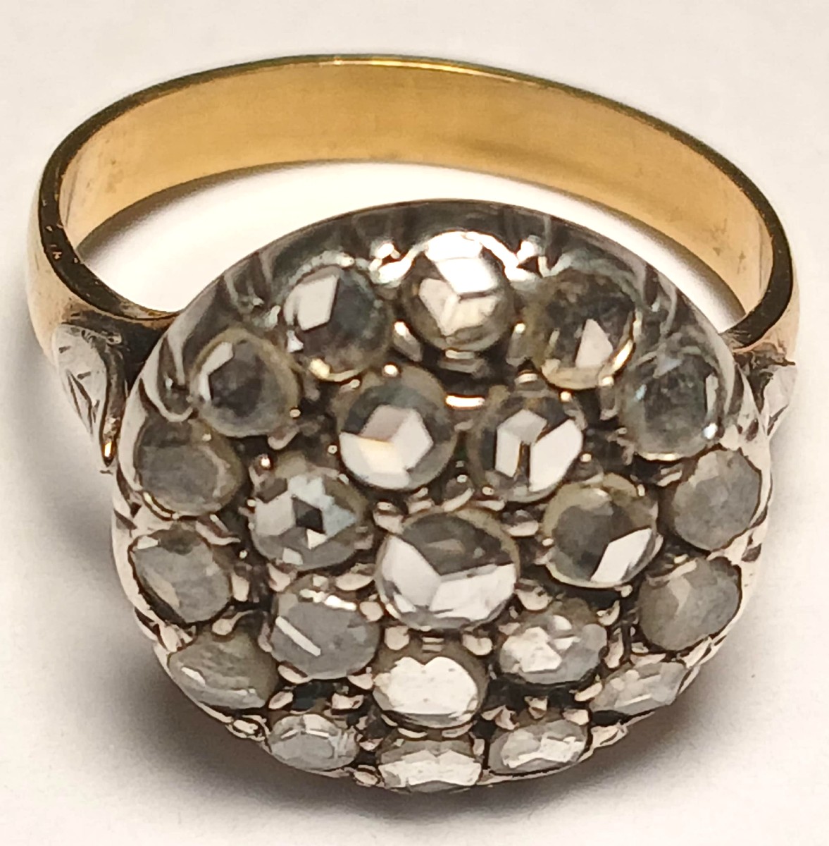  Bague patch des années 1930 avec roses en diamant, environ 0,70 kt - 5,3 g, or 18 carats -photo-3