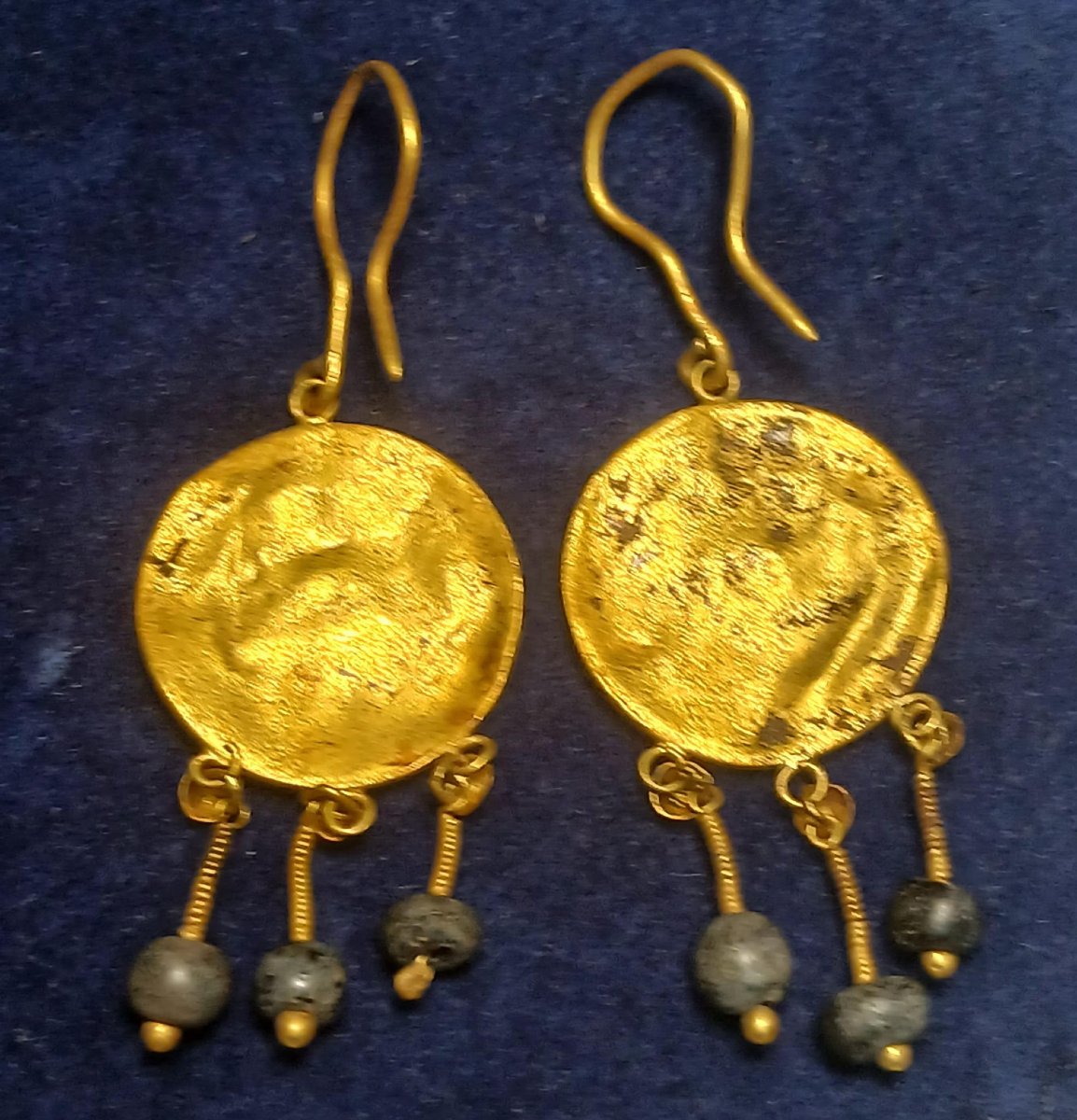 Boucles d'oreilles byzantines en or pur-photo-4