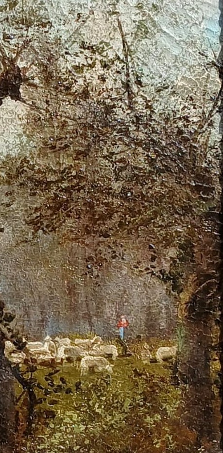 Michele Catti 'L'arbre fendu' Huile sur toile 1880-90 cm.69x48 -photo-4