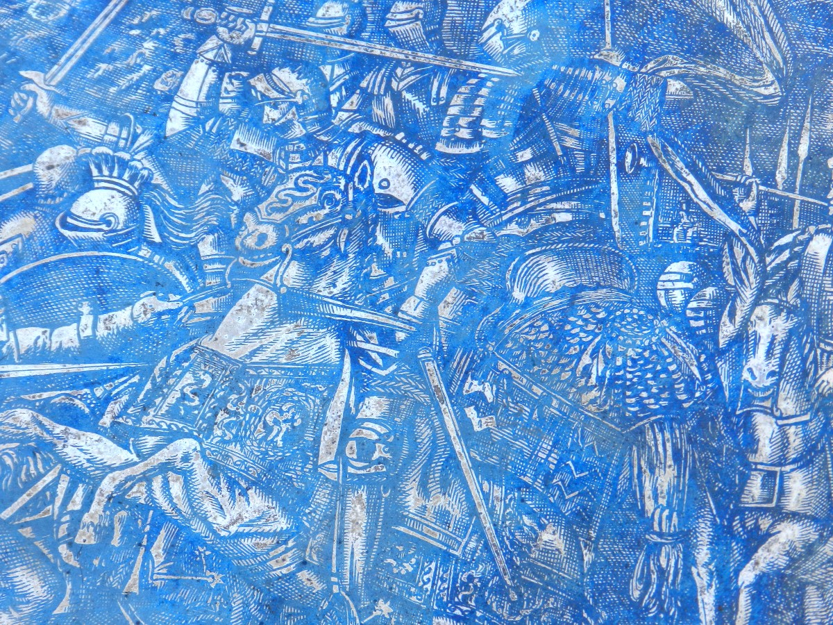 The 'battle Of Barga' Dated 1587 And Signed By Cabriello Ciullo, A Student Of Cellini.-photo-3