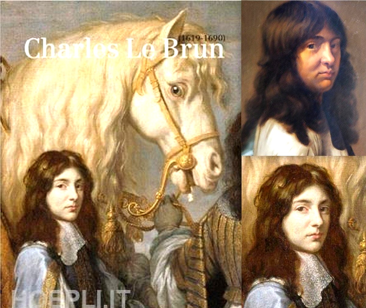 Charles le Brun, vingt ans. Autoportrait de jeunesse, cheveux longs et flottants. -photo-2