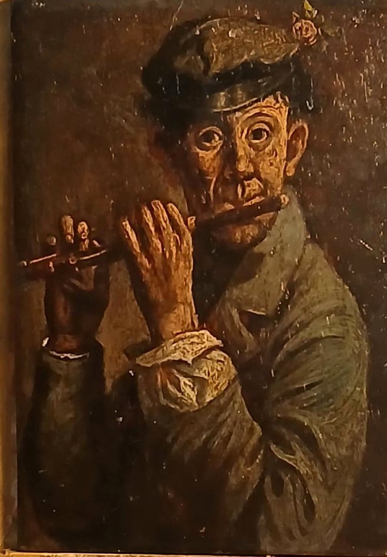 The Flute Player With A Flower On His Hat. Oil On Panel, 19th-century English School.-photo-4