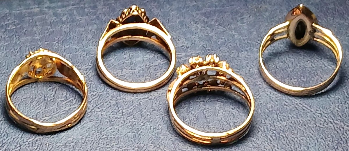 Sicilian Art Nouveau Rings In Antique Gold - 1900-1920 Of Your Choice.-photo-3