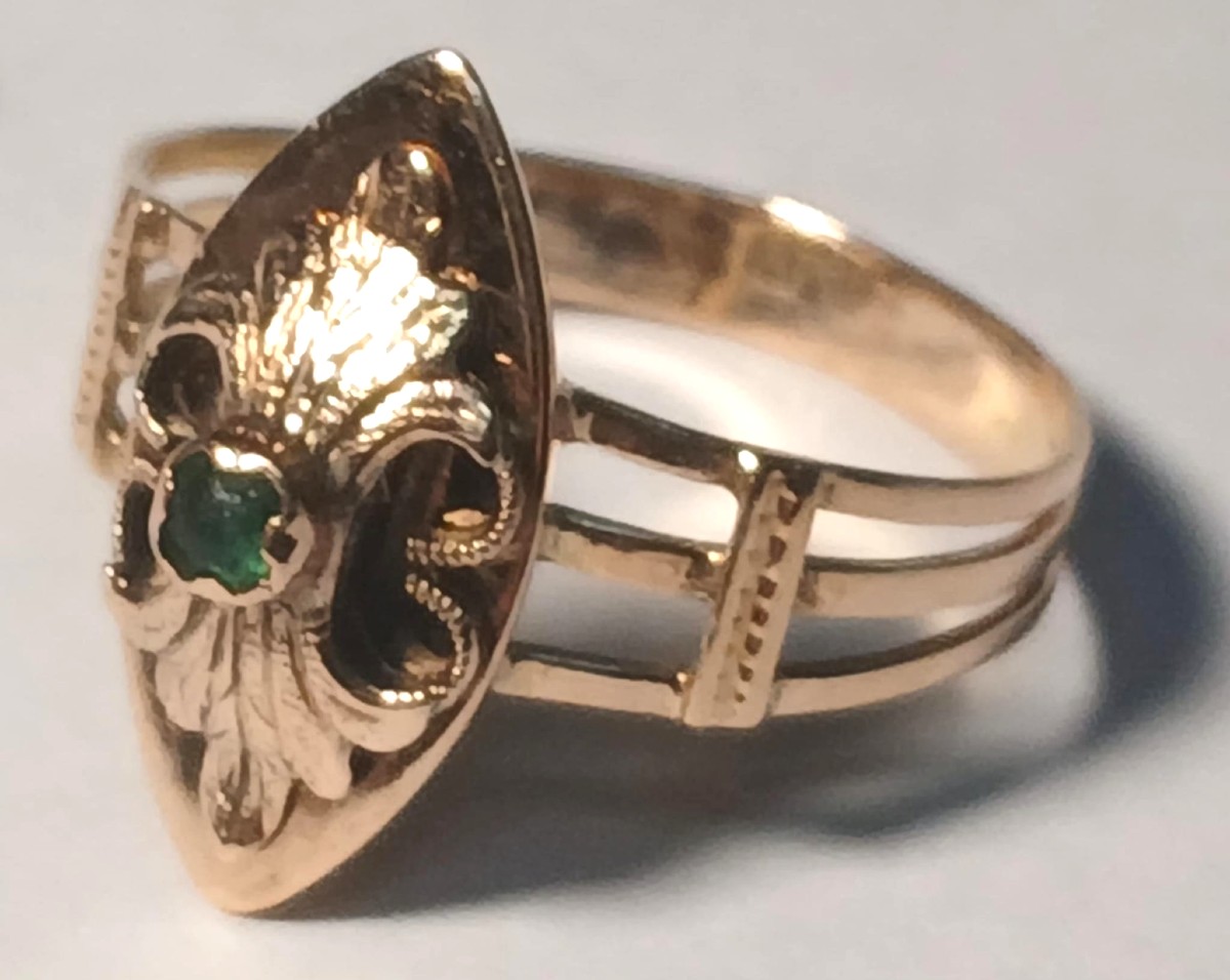 Sicilian Art Nouveau Rings In Antique Gold - 1900-1920 Of Your Choice.-photo-4