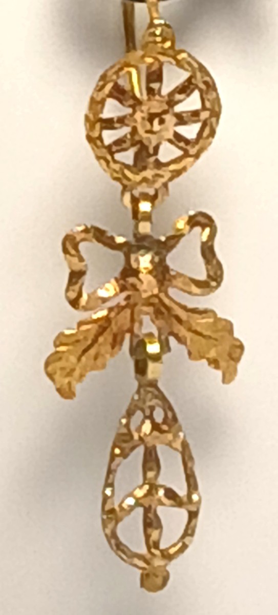 Three-piece Earrings With Palermo 1770-80 Hallmark In High Quality Gold.-photo-2