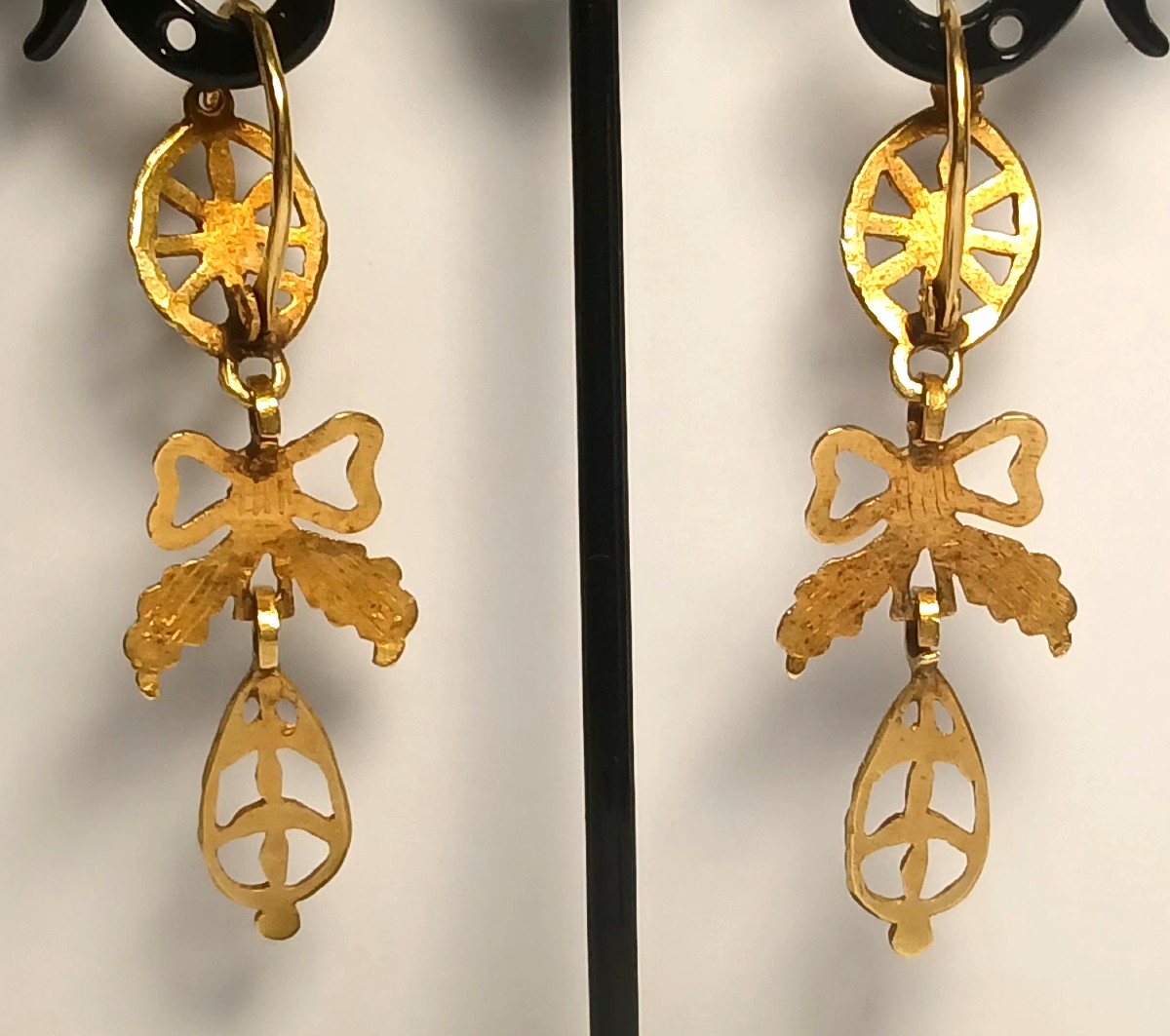 Three-piece Earrings With Palermo 1770-80 Hallmark In High Quality Gold.-photo-1