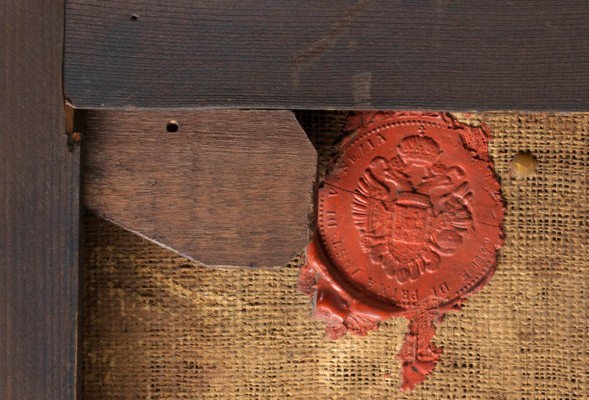 Andrea Vicentino - Moses Saved From The Waters. Painting Within Its Original Carved And Gilded -photo-4