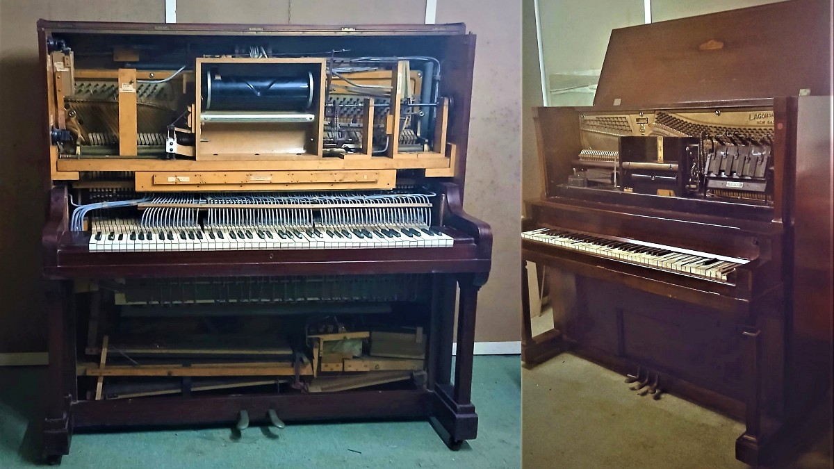 Two roller autopianos. Lagonda Piano and Popper's Regent, complete early 1900s mechanisms. 