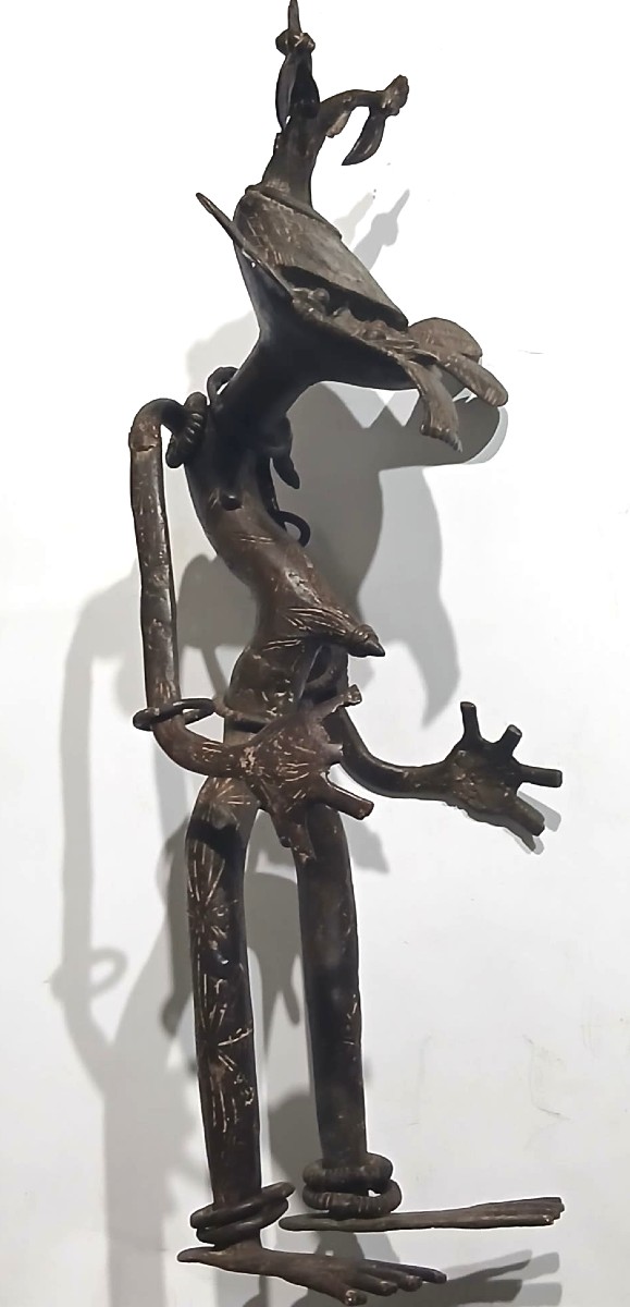  Fétiche en bronze du Bénin. Puissant objet vaudou, protégeant de toute menace .-photo-4