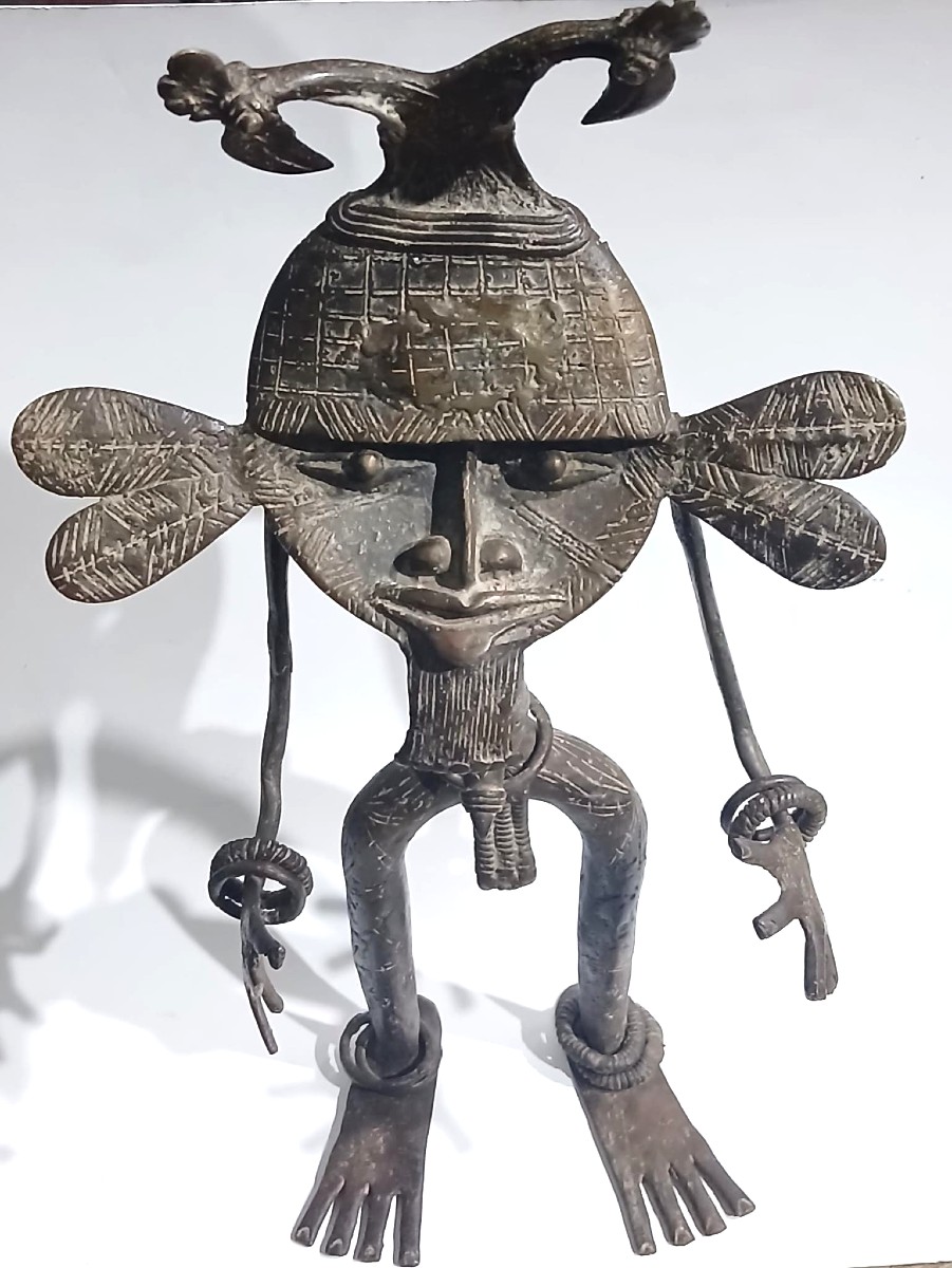  Fétiche en bronze du Bénin. Puissant objet vaudou, protégeant de toute menace .-photo-1