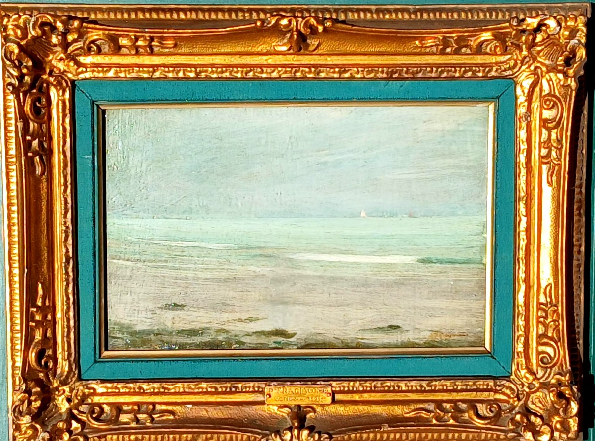 Pietro Fragiacomo « Voile au loin », Venise, 1891 (Provenance : Famille Fragiacomo, 1924)-photo-2