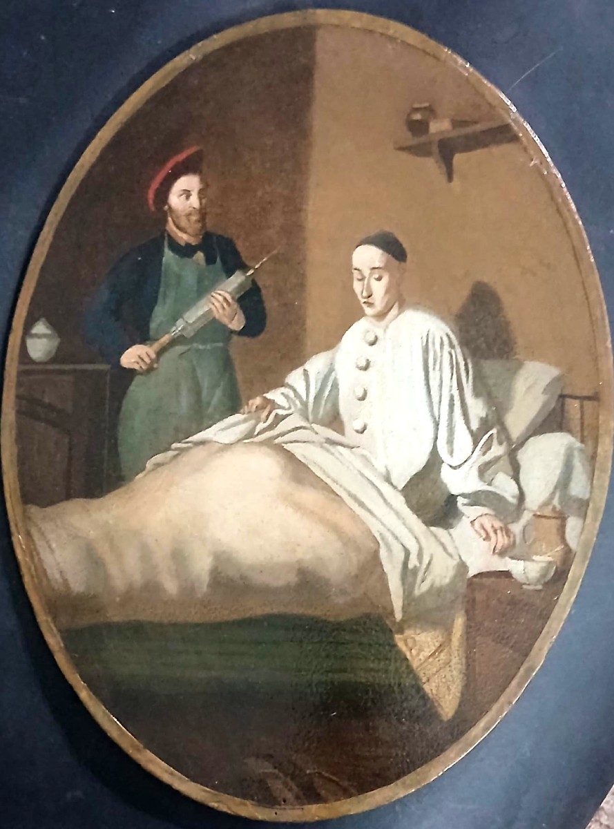 Jean Pezous 1815-1885 'l'invers d'Une Repaille' (by Jean Huber) Cm.41x31