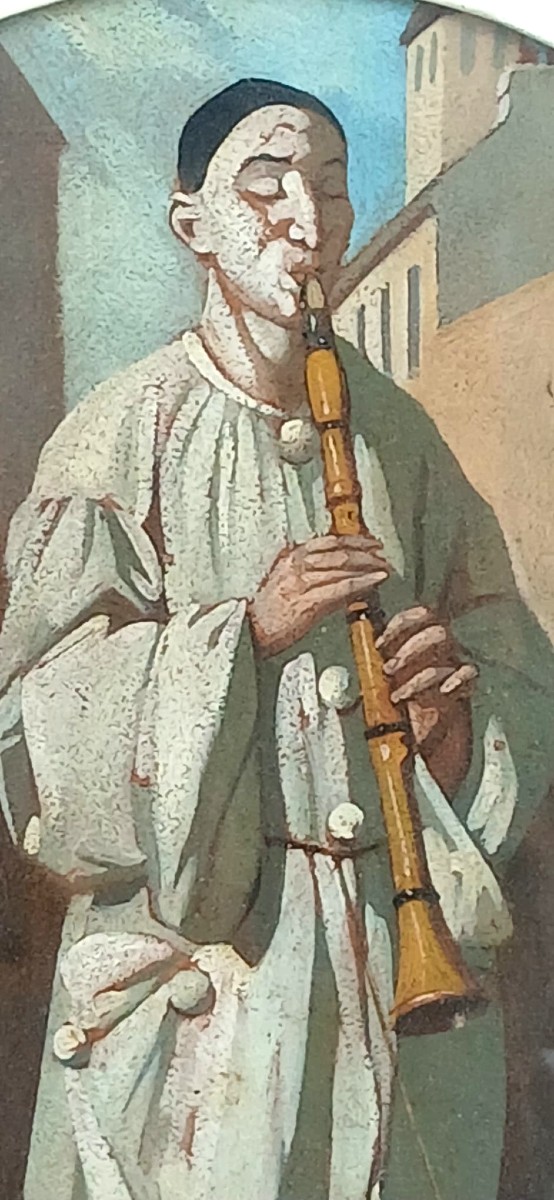 Jean Pezous, 'pierrot The Musician'. A Variation On Pezous's Favorite Subject.-photo-2