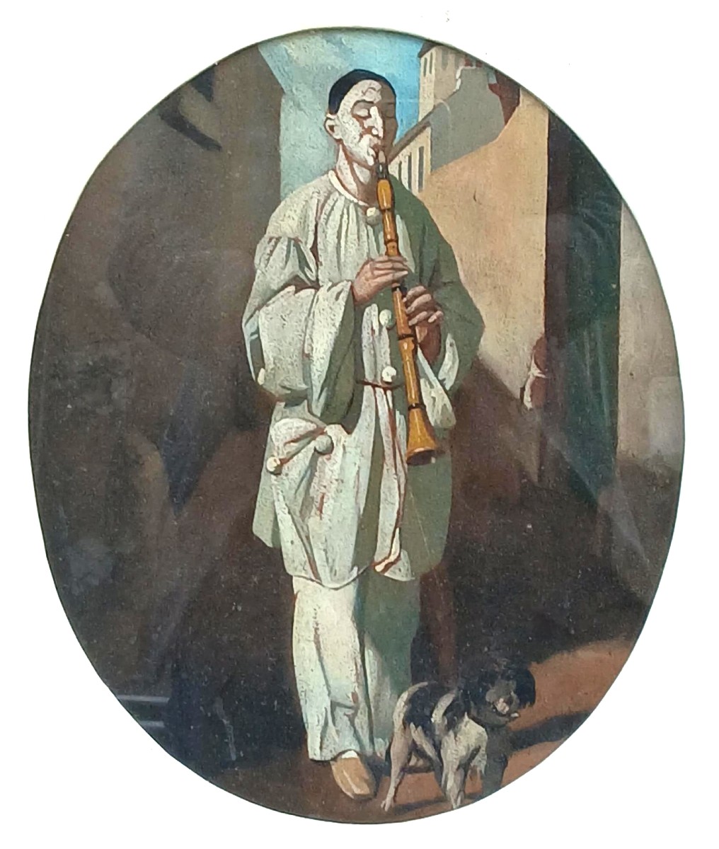 Jean Pezous, 'pierrot The Musician'. A Variation On Pezous's Favorite Subject.