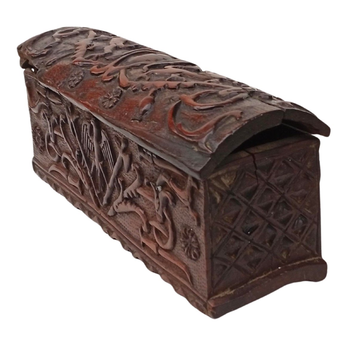 Coffret Médicis orné de l'emblème du bouclier à six sphères. Italie, XIIIe-XIVe siècle.-photo-3