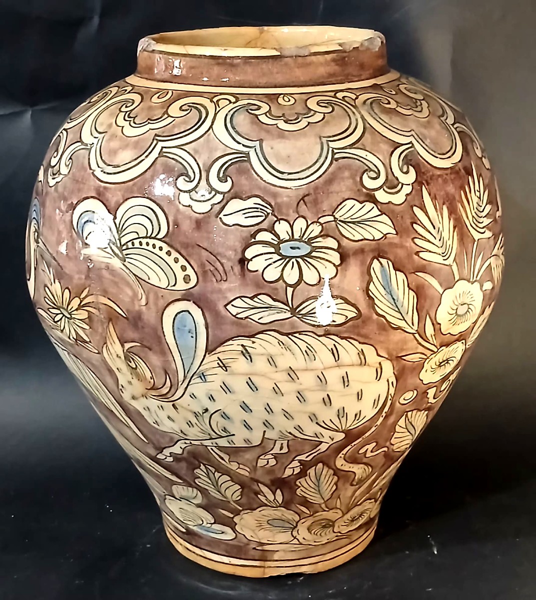 Bol persan en faïence à décor animalier. Perse avec influences chinoises - XVIIIe siècle. -photo-2
