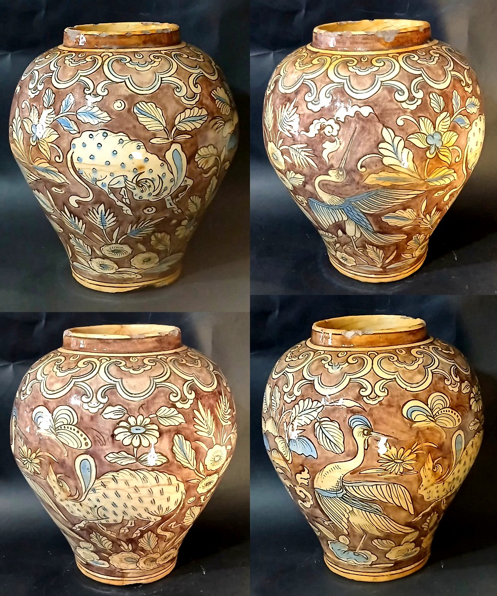 Bol persan en faïence à décor animalier. Perse avec influences chinoises - XVIIIe siècle. 