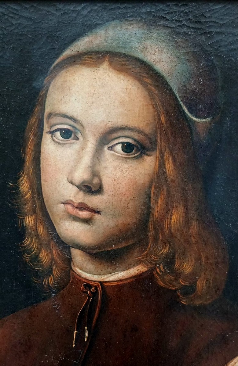 Tiré du tableau 'Il Perugino'. Superbe copie ancienne du tableau exposé  a Florence.-photo-3