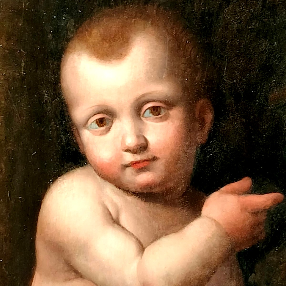Marco d'Oggiono. L'Enfant saint Jean-Baptiste, superbe peinture sur panneau cm. 62x37 -photo-2
