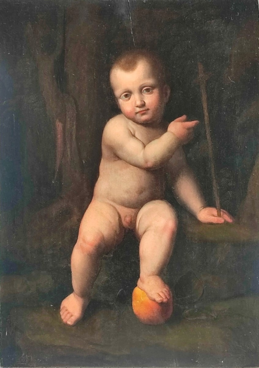 Marco d'Oggiono. A Work From The Early 1500s By A Pupil Of Leonardo, Painted On Poplar Panel.