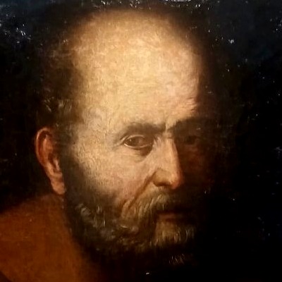  Pietro Novelli « Il Monrealese ». Huile sur toile représentant le premier des douze apôtres - -photo-2