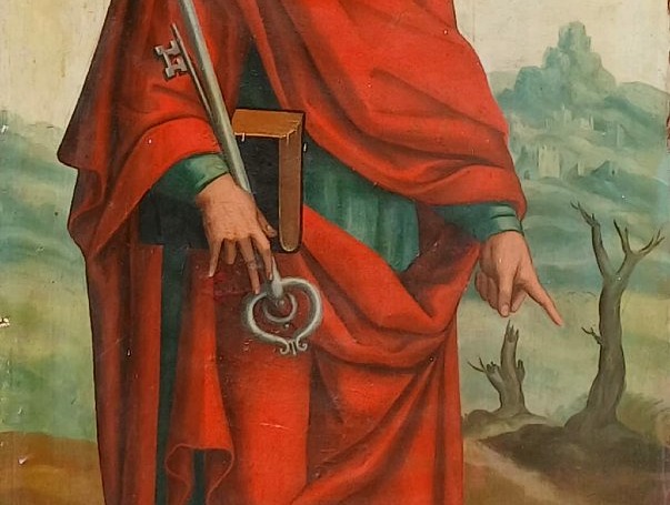  Francisco Pacheco De Rio. (master Of Velázquez) Saint Peter, Painting On Panel. 97 X 50 Cm.-photo-3